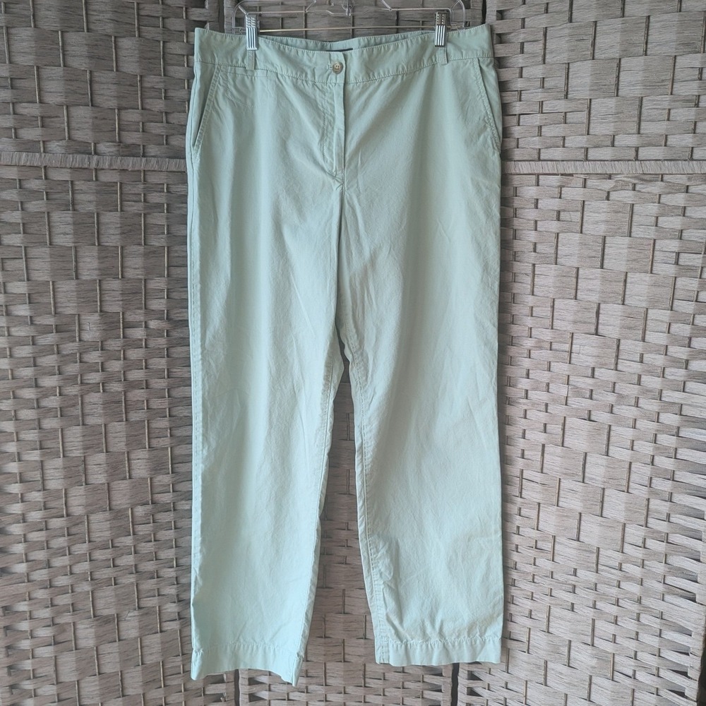 Talbots Boyfriend Chinos Mint Green Cotton Stretch Pants Sz 14 Pastel Office